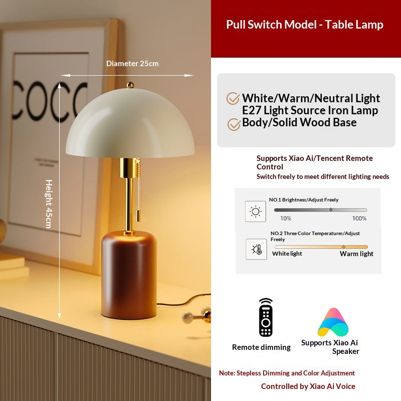 Solid wood bedside lamp to enhance the atmosphere