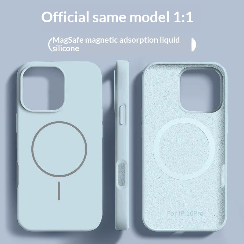 Boîtier de téléphone en silicone liquide avec un aimant de bague mince et un fini de peau