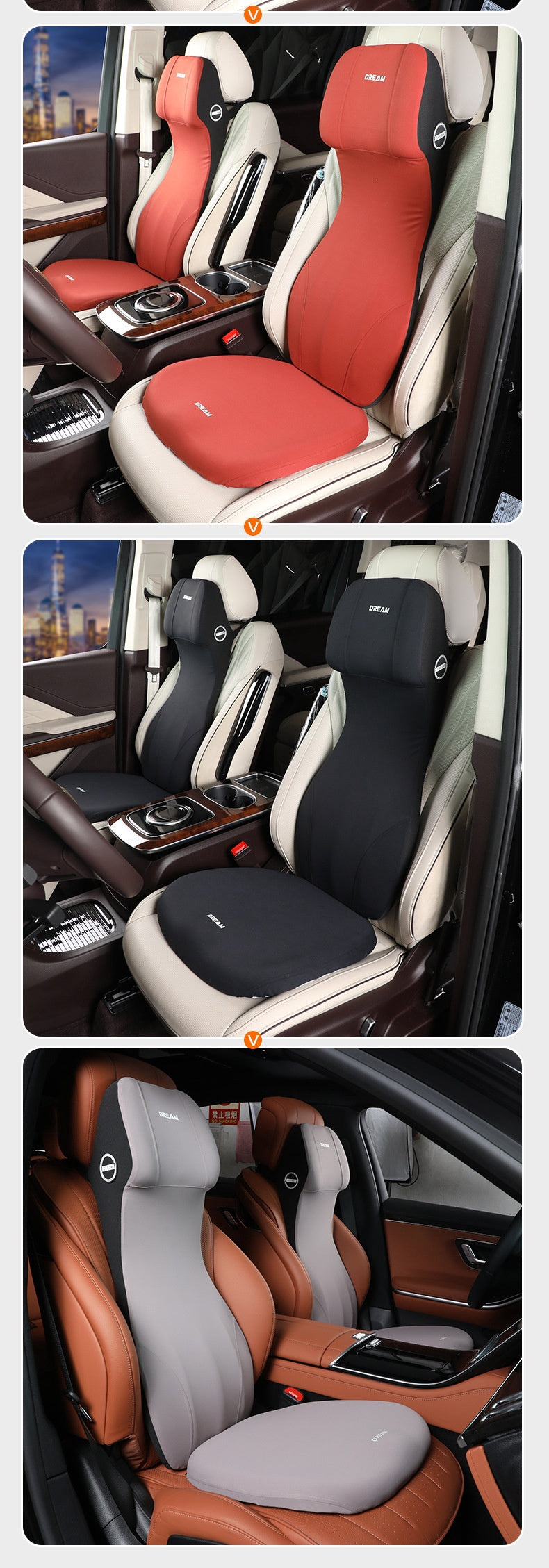 Coussin d'appuie-tête de taille automobile Mousse à mémoire en une pièce