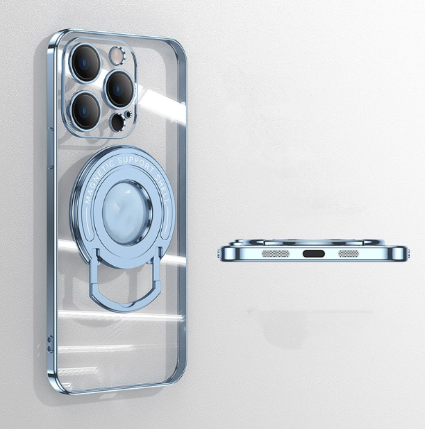 Iphone15 Pull Rod Aspiration magnétique boîtier de téléphone Electroplating 14 Bracket invisible 13ProMax