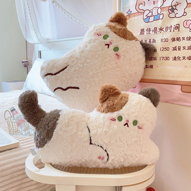 Jouet mignon en peluche d'oreiller de chat de dessin animé
