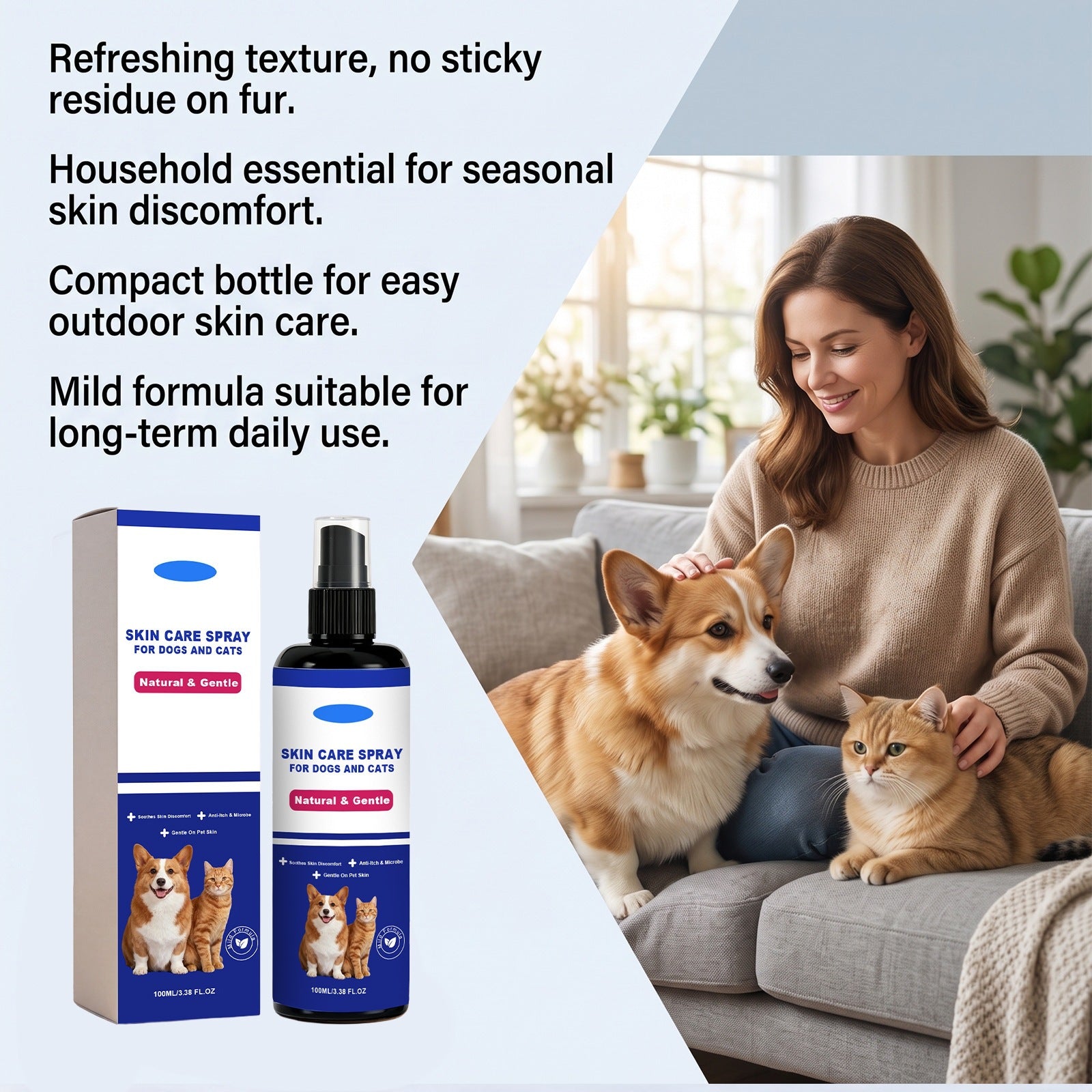 Spray soin de la peau pour chiens et chats