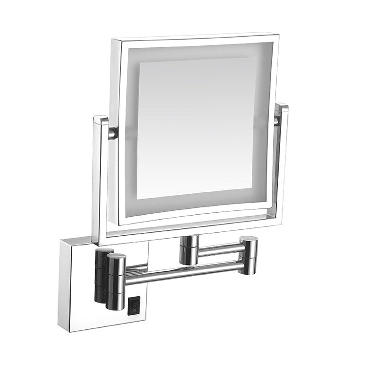 Miroir de maquillage LED double face à quatre faces avec lumières pliables extensibles Mir monoface