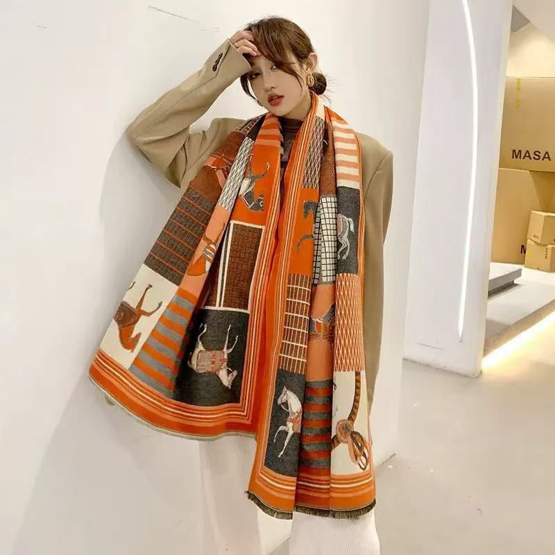 Femmes Hiver Cashmere-Feel CapeSholder Wrap Vêtements de dessus