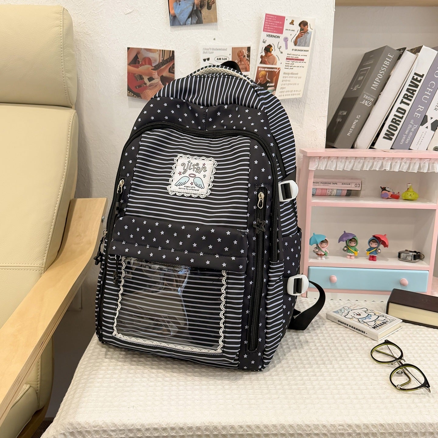 Sac à dos élégant pour filles douces parfait pour l'école moyenne et secondaire