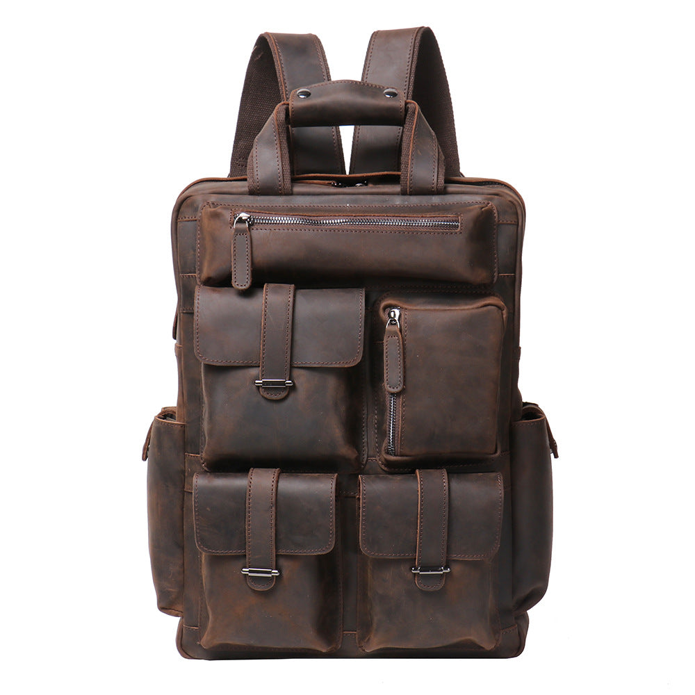 Sac à dos européen et américain en cuir retro pour hommes
