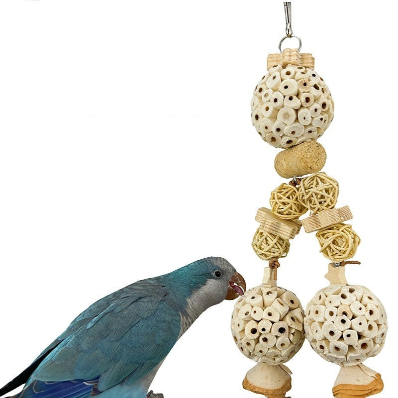 Jouet de broyage naturel pour perroquet