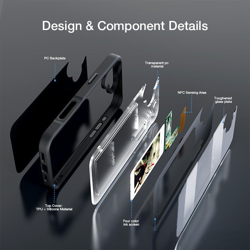 Bricolage écran quatre couleurs Ai E-ink NFC Projection écran téléphone boîtier verre