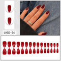 Femmes Glossy Portable Nails artificiels de couleur solide