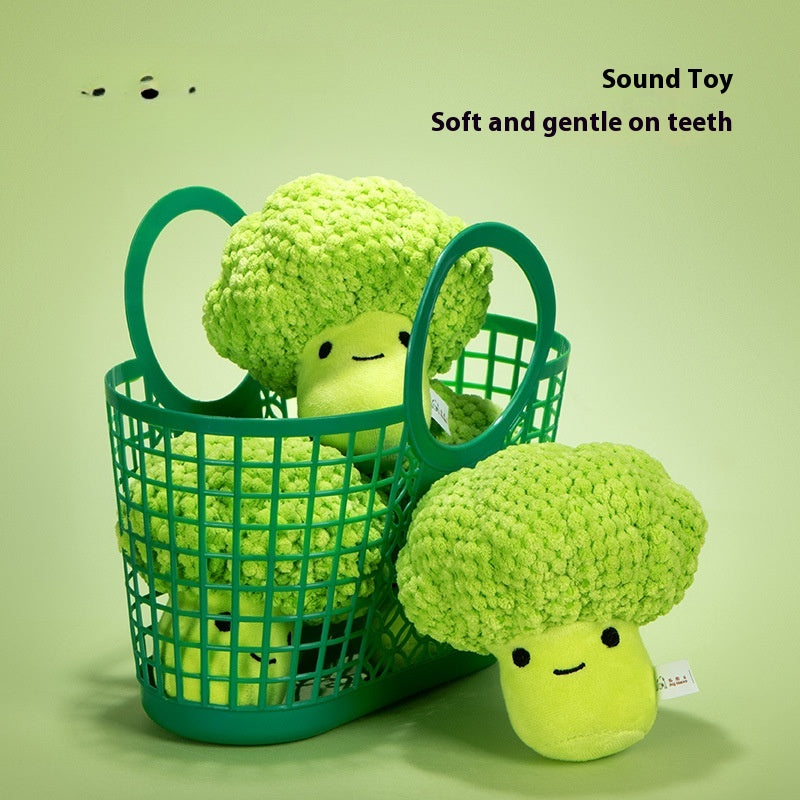 Chien Molar Dents Nettoyage Brocoli Plush Doll Sound Toy