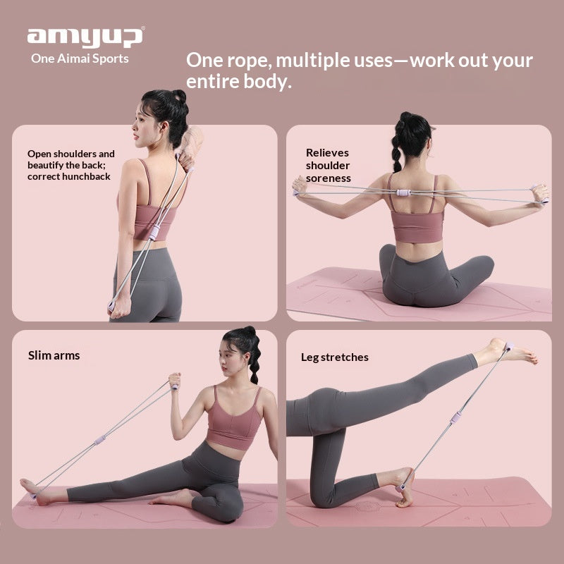 Bande de résistance 8-Shaped Yoga poitrine Expander beauté dos exercice résistance corde Sports E