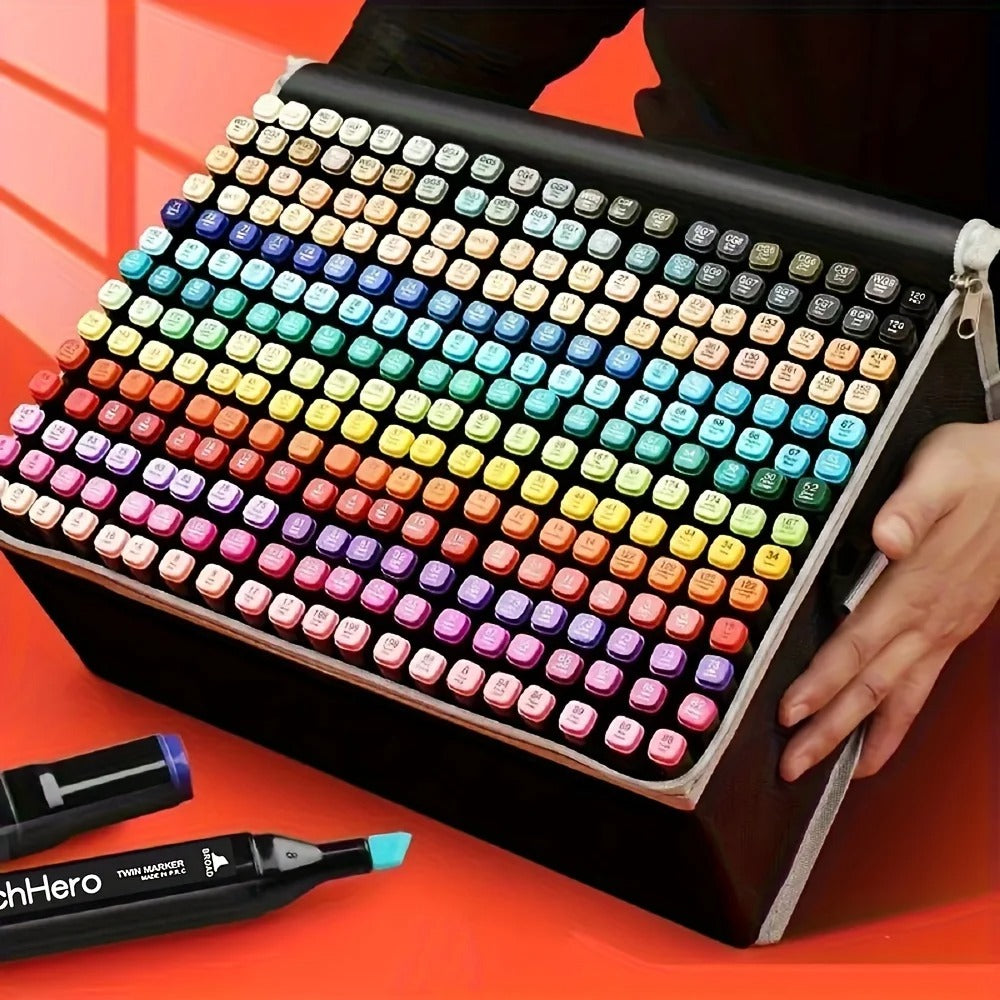 204 couleurs double-tip marqueur ensemble rapide-dry marqueurs de croquis pour la peinture de dessin professionnel