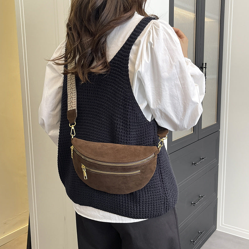 Jacquard Webbing Européen et américain Style PU sac de corps en cuir