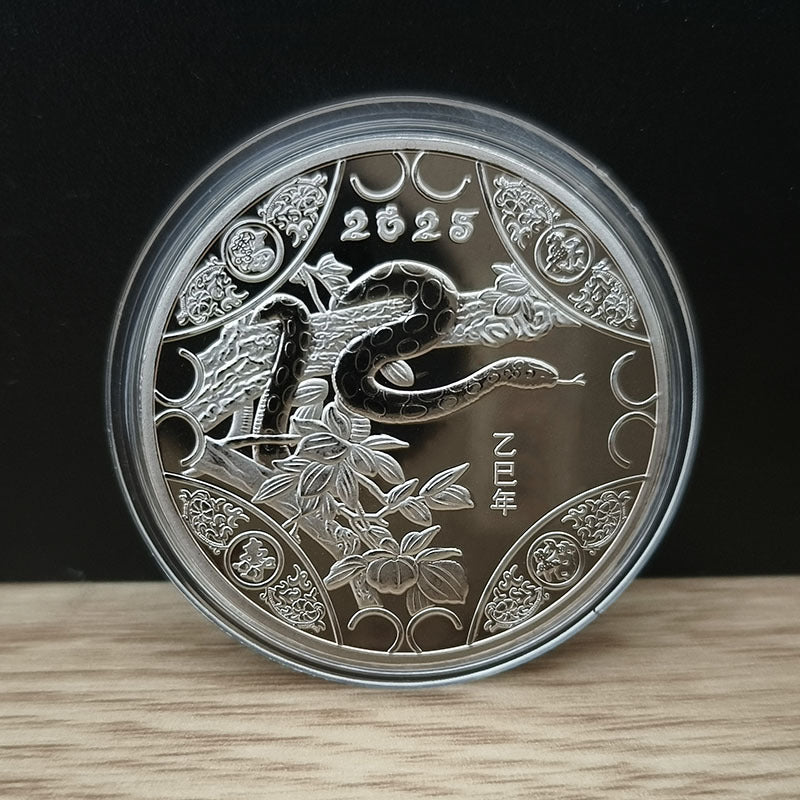 Snake Année Commemorative Médaille Couleur Or plaqué Argent plaqué
