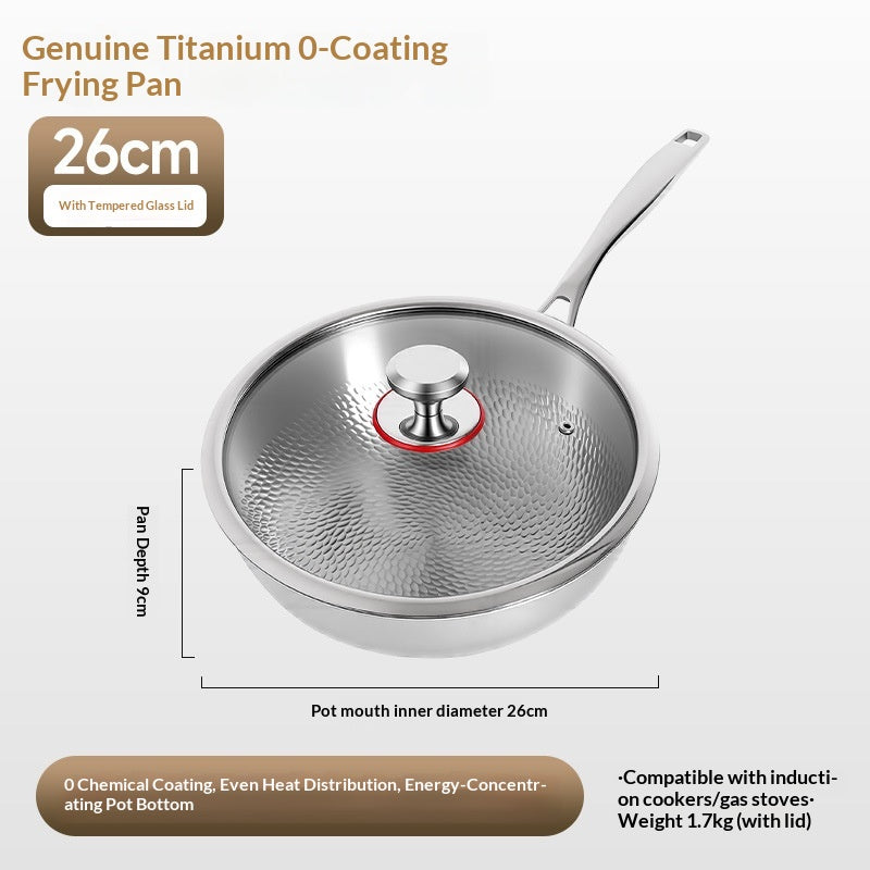 Alliage de titane concassé Wok pour cuisiner à la maison