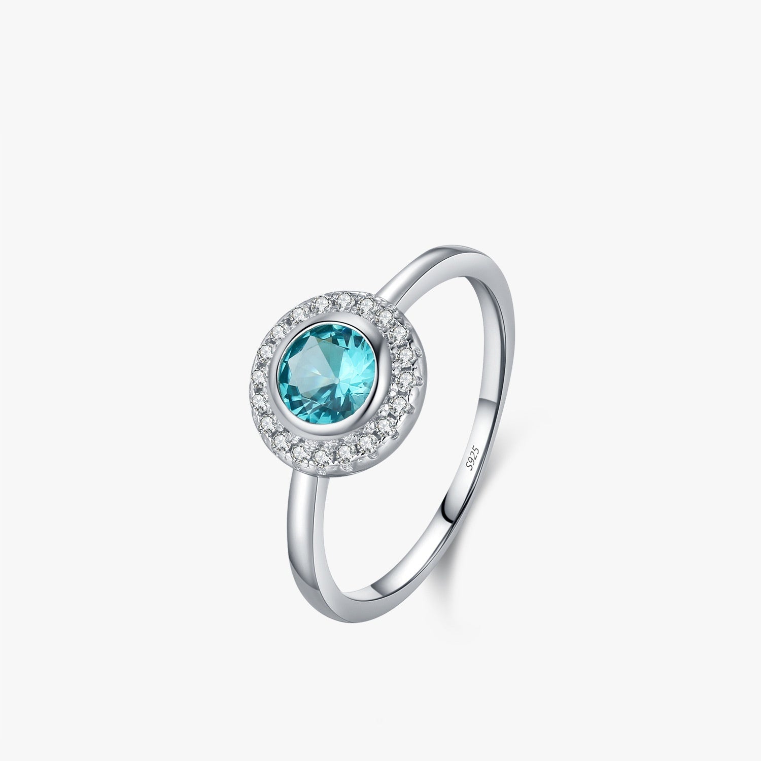 S925 pour femme Argent Élégante bague en diamant de style français