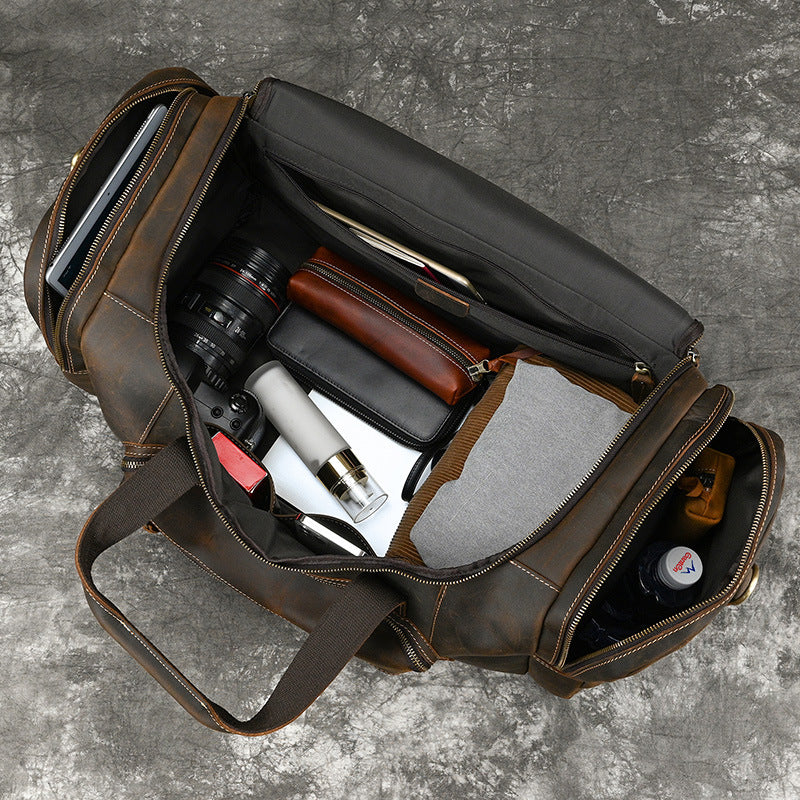 Sac à main en cuir véritable pour homme Sac à corps de grande capacité