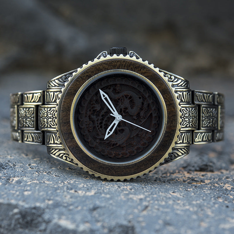Décoration de quartz de montre en bois
