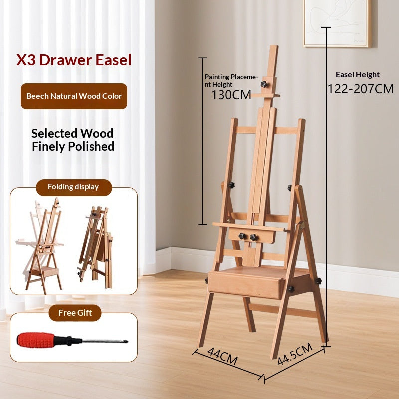 Art spécifique Beechwood Tiroir Easel pliable