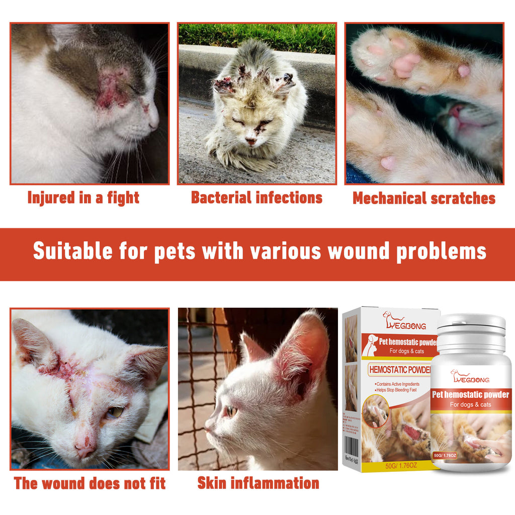 Poudre hémostatique pour animaux de compagnie