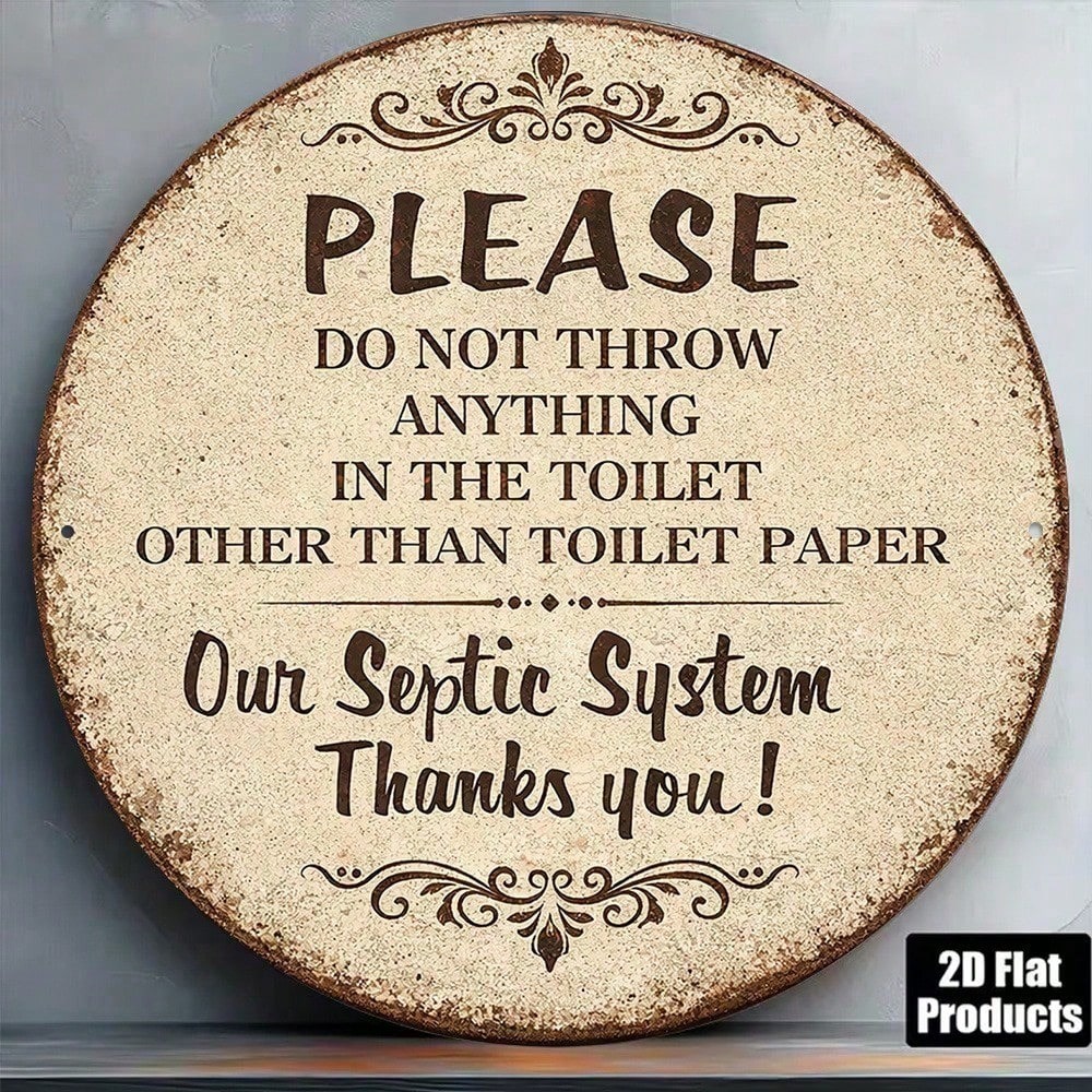 Panneau rond vintage, jetez seulement du papier hygiénique
