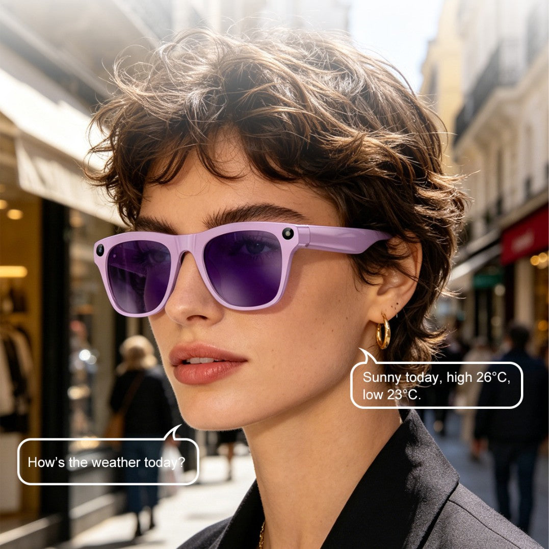 Lunettes intelligentes alimentées par l'IA avec une caméra