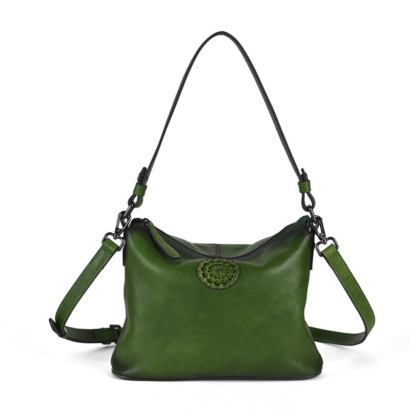 Vieilles femmes en cuir plein grain sac croisé