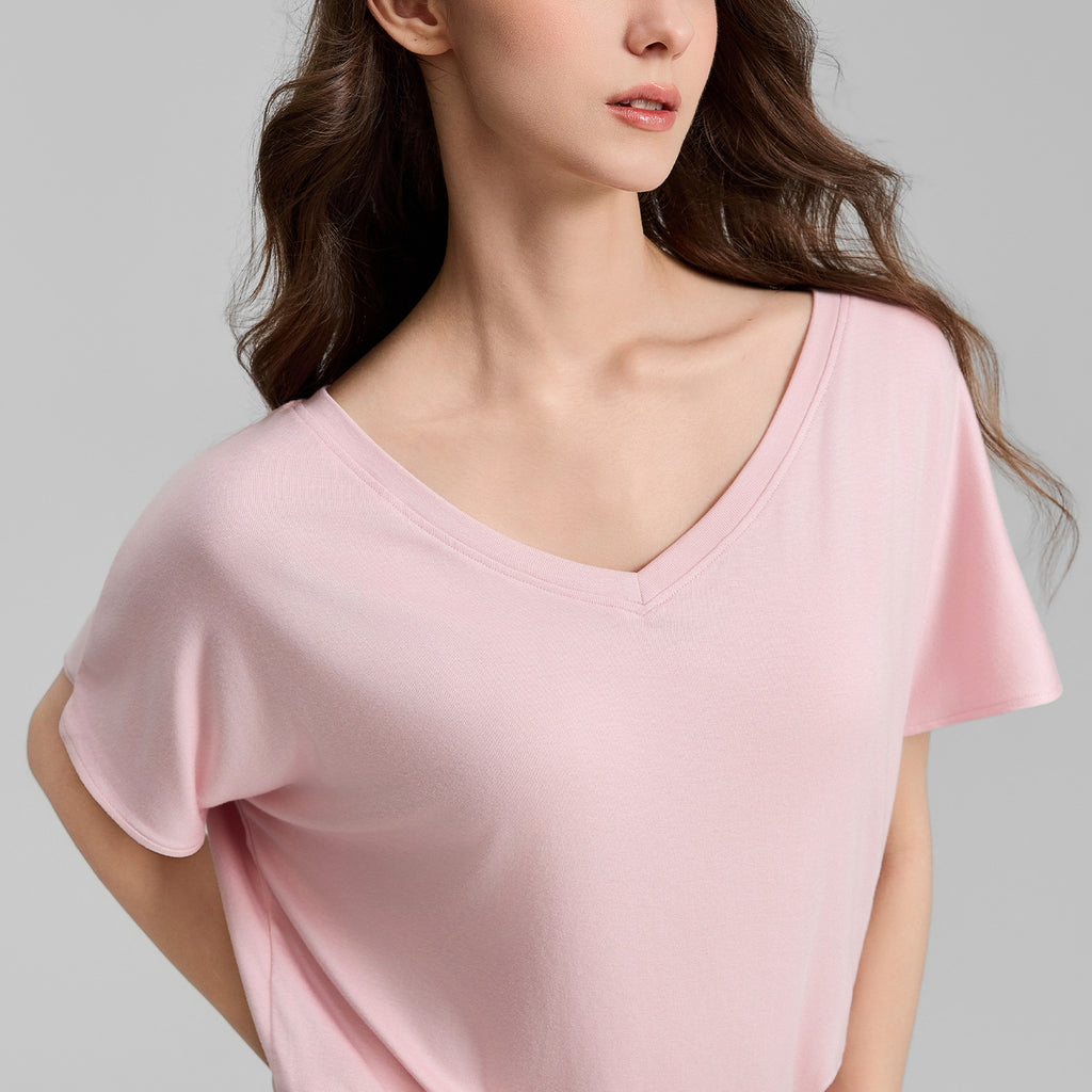 Arrivée V cou Yoga Batwing manches Slimming Sports T ShirtPilates Bare Finish Fitness Top