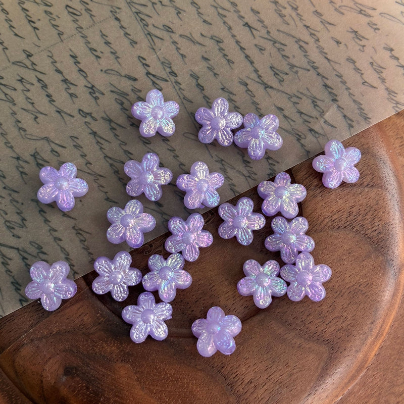 10mm couleur mixte perles de fleurs acryliques cinq-pieds