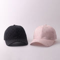 Style coréen Soft Style Bow Tie Strass Casquette de baseball avec des plis texturés et Breathabl