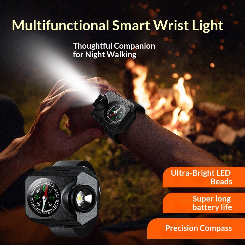 Montre LED Wristlight pour la nuit à vélo et la navigation avec un compas