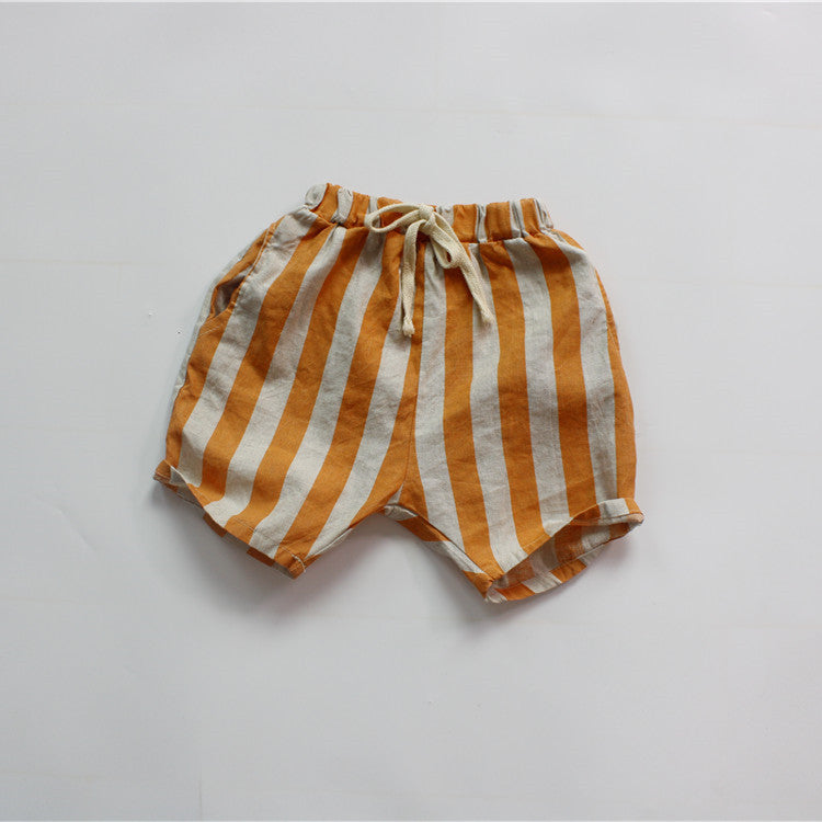 Pantalon de filles rayé Pantalon coupé en morceaux