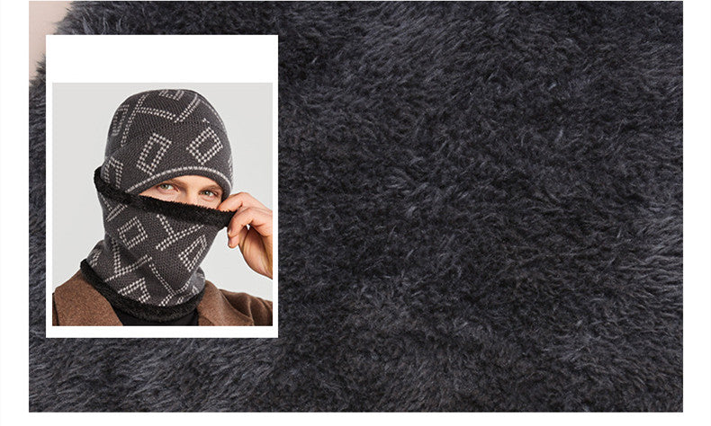 Chapeau de couverture avec motif carré épais pour garder chaud