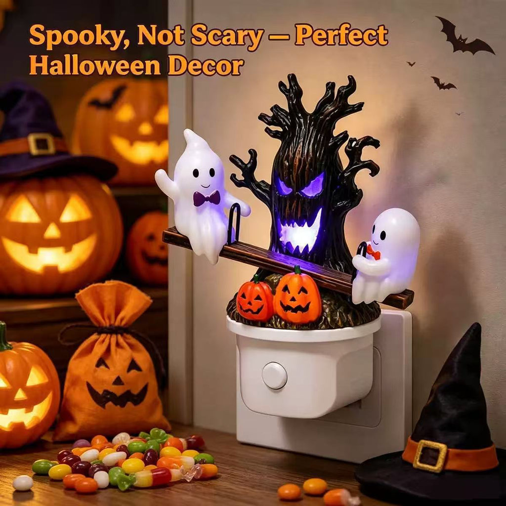 Resin décoratif nuit lumière balançoire fantôme pour décoration d'Halloween