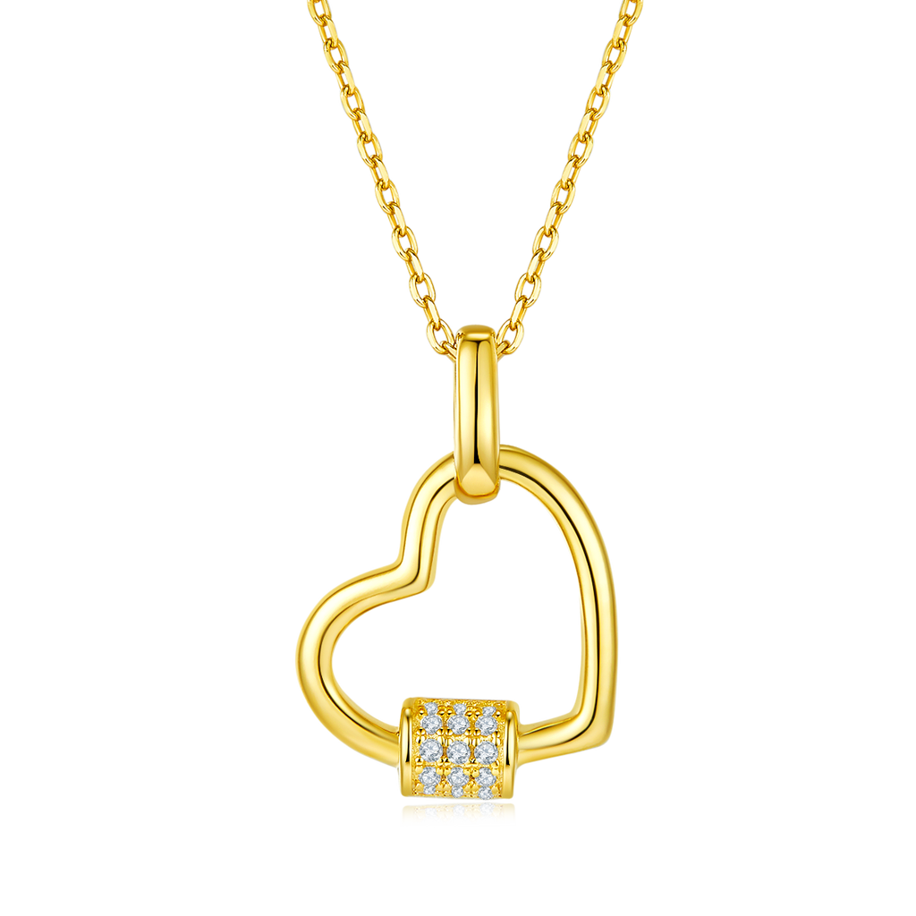 3.3g S925 Collier de coeur en argent sterling 45cm 15 Pierre Moissanite Pave Bar Pendentif avec GR