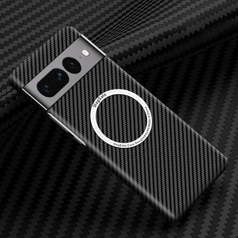 Boîtier de téléphone magnétique sans fil chargeur PC Carbon Fibre Pattern