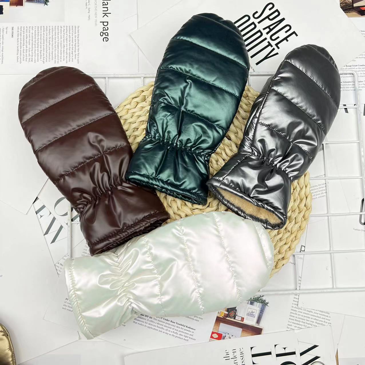 Gants thermiques épais pour femmes et coton
