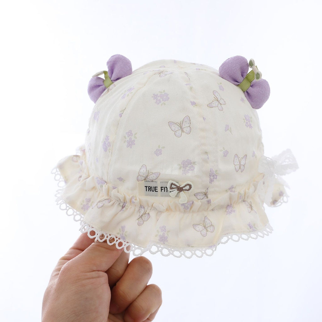 Chapeau en dentelle de papillon pour enfants avec une décoration Bow à l'orée est doux et adora