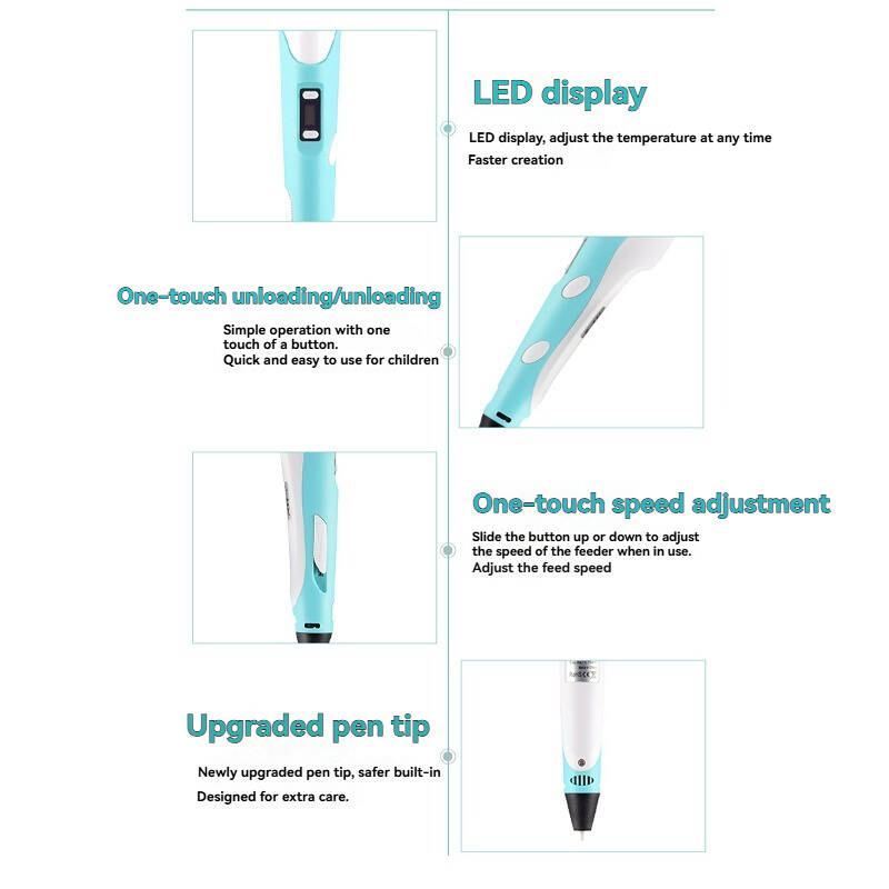 Stylo 3D Stylo d'impression 3D comprend 3 couleurs PLA Filament
