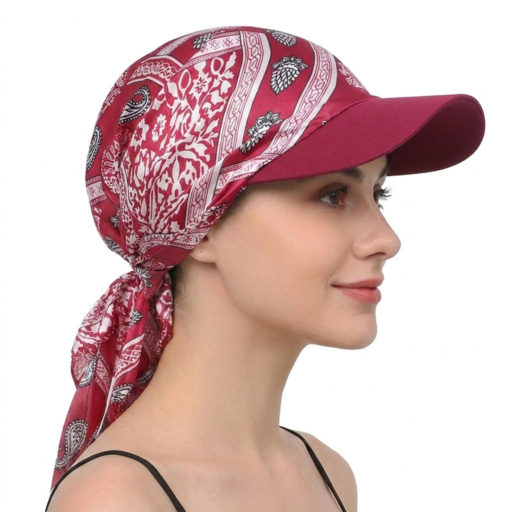 Fleur de cajou modèle Sateen carré écharpe avec chapeau imprimé