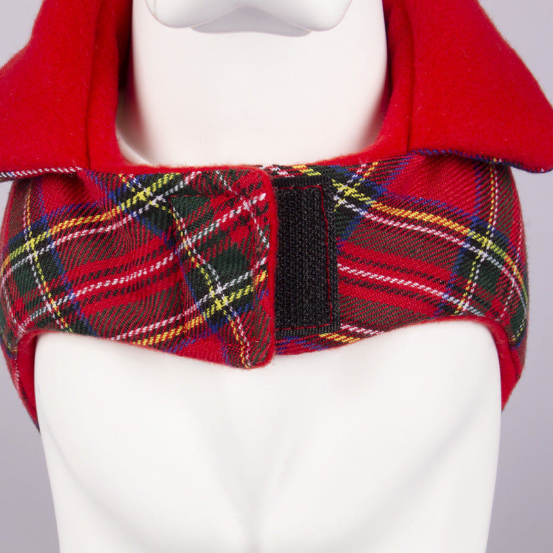 Tissus de chien épaississants en coton chaud Manteau de plie rouge