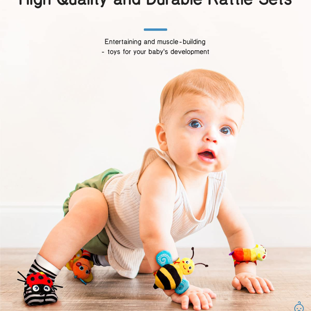 Chaussettes et set de recherche de pied de poignet de bébé Jouets bébés parfaits pour 0-12 mois Garçons nouveaux-nés