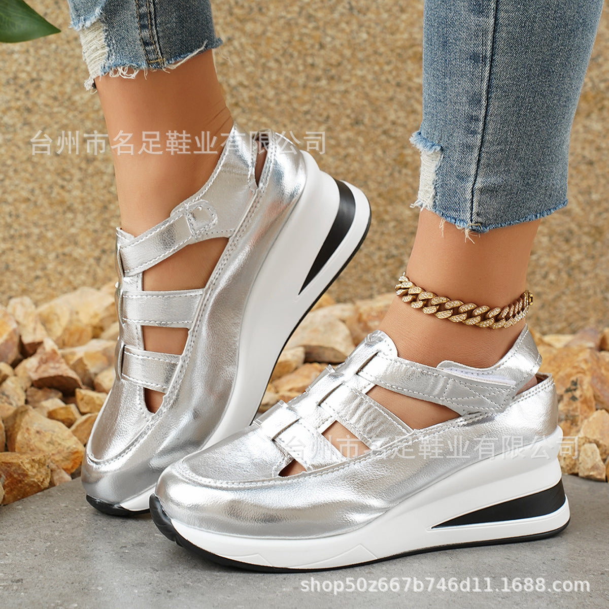 Femmes Thin Platform Thick-soled Chaussures en hausse de hauteur