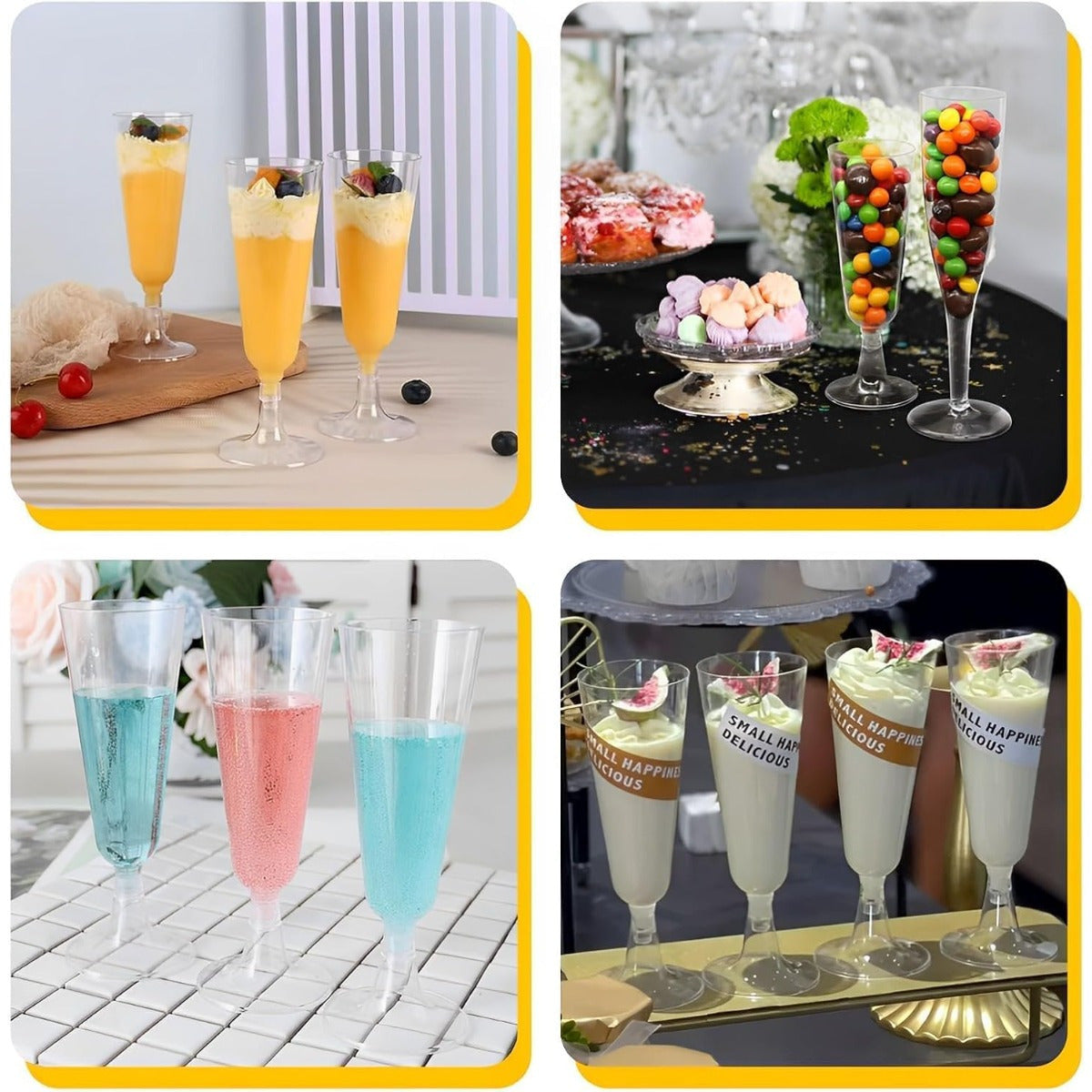 50 verres de Champagne en plastique transparent - Verres de Champagne pour fêtes et événements - Pratique 5