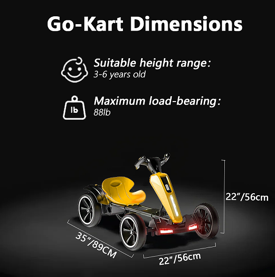 12V Pédale électrique pour enfants Go Kart
