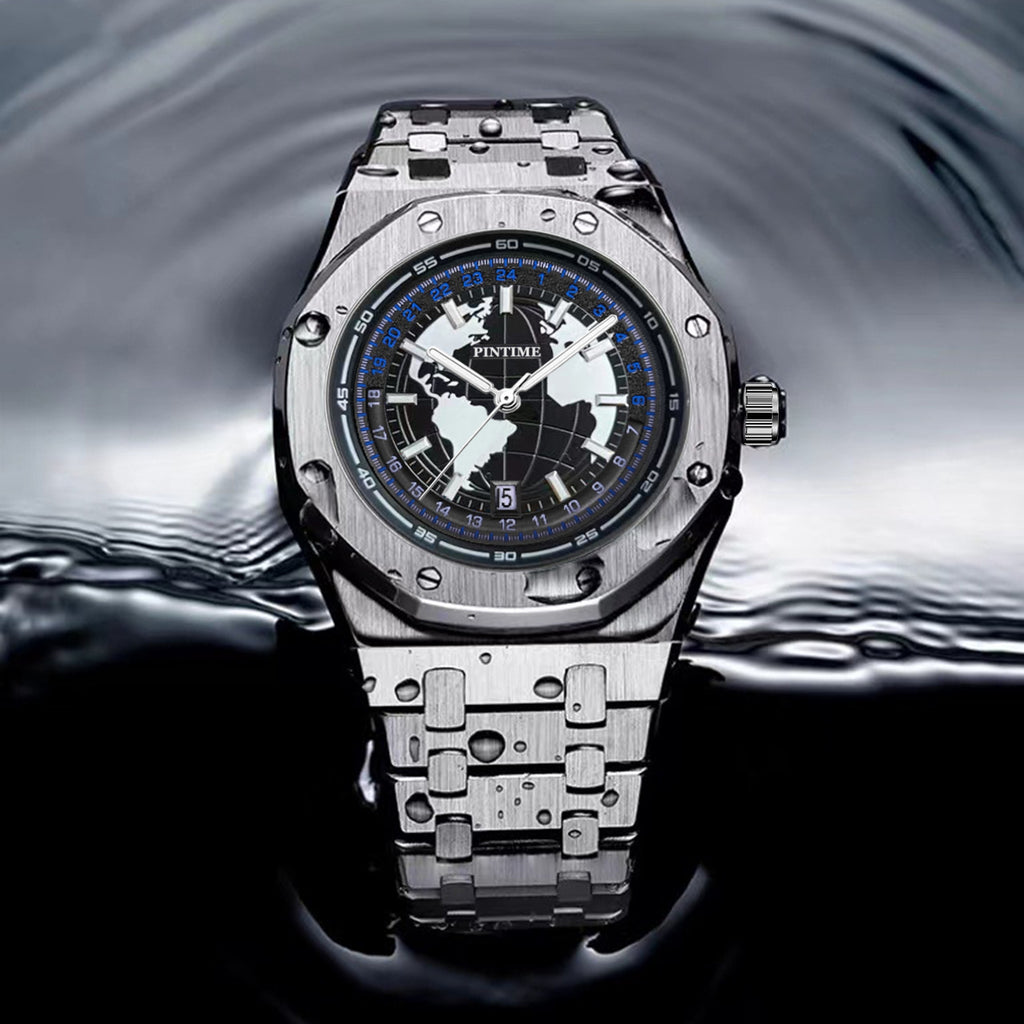 Montres homme imperméable Bracelet en acier lumineux Quartz
