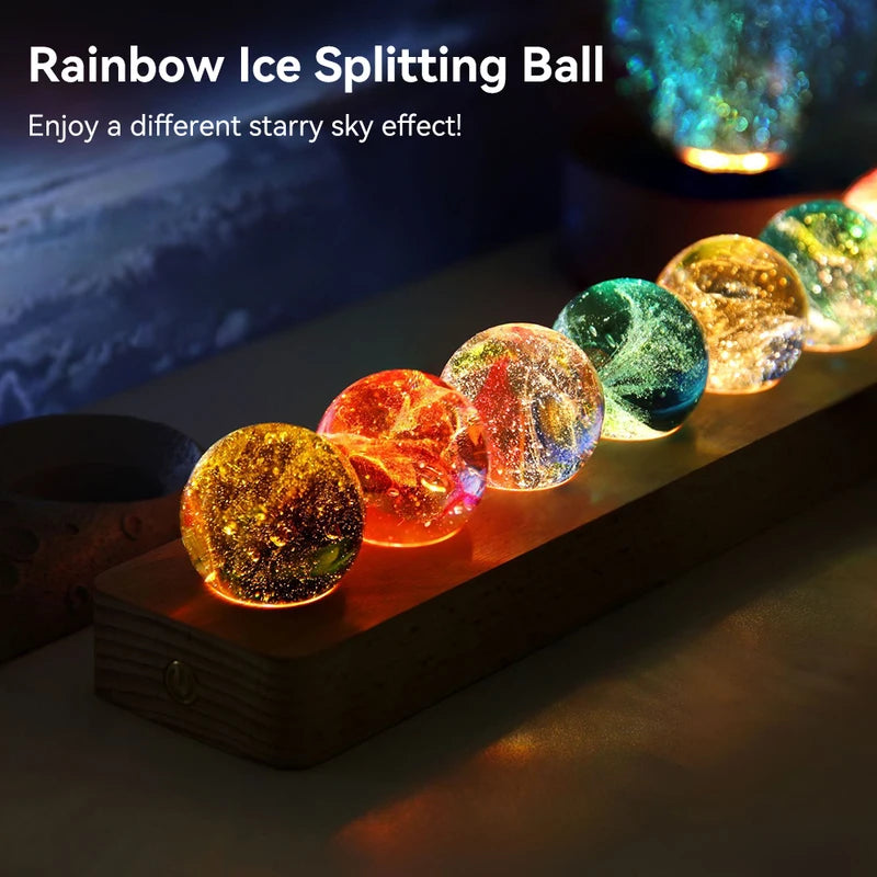 Sept éléments étoiles cristal boule de verre atmosphère lumière créative boule de glace colorée Accueil De