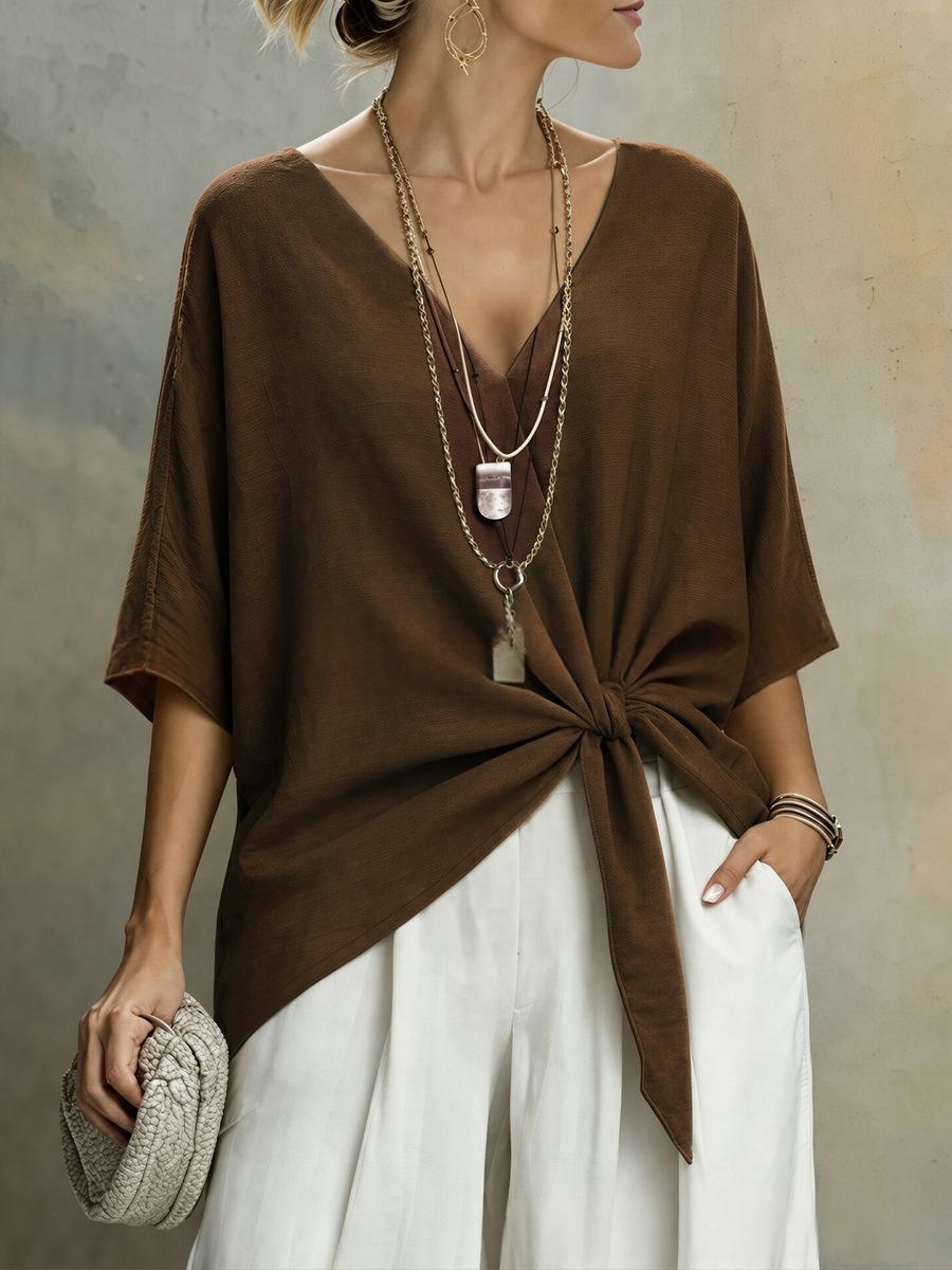 Women's elegant solid colored top