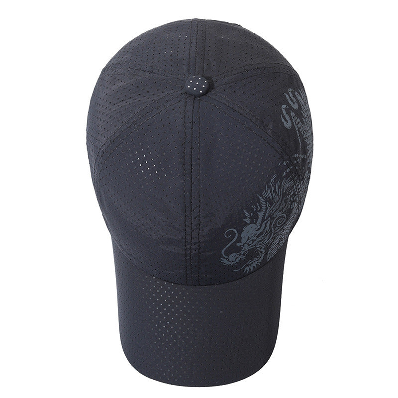 Chapeau homme style chinois imprimé Dragon Casquette de baseball polyester