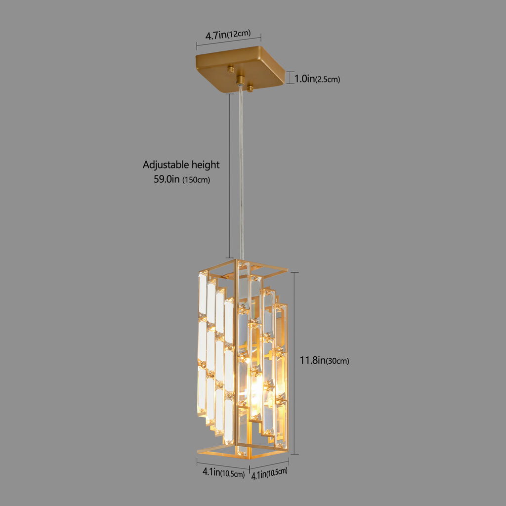 Lumière Pendentif cristal moderne 4 pouces - 3 Pack